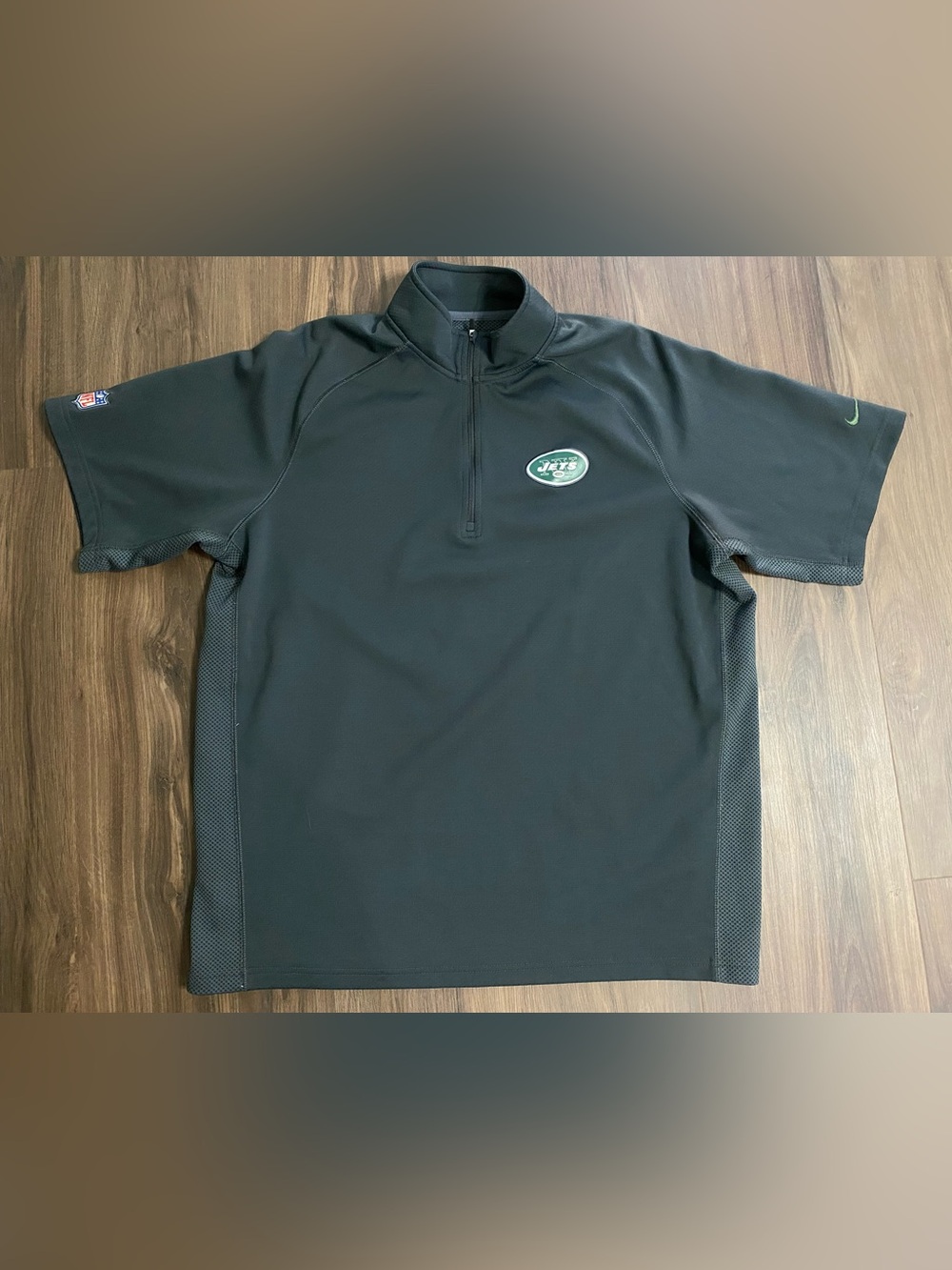 Nike NFL On Field Apparel New York Jets Gray Short Sleeve Shirt Mens size XL